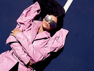 women's pink leather coat