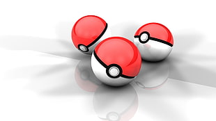 three Pokemon balls