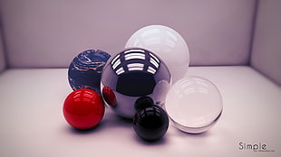 several assorted-size balls, Cinema 4D, 3D, geometry, circle