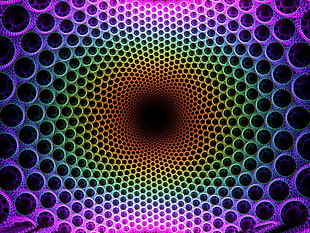assorted-color 3D optical illusion wallpaper, abstract, optical illusion, colorful, fractal HD wallpaper