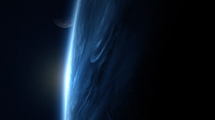 showing earth in outer space HD wallpaper