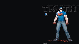Truth man with Superman t-shirt illustration, Superman, DC Comics, black background
