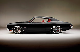 black muscle car, vehicle, car, Chevrolet Chevelle, American cars