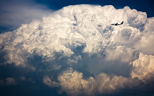 clouds, clouds, airplane, sky, aircraft
