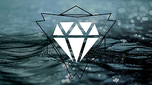 Diamond Co. logo, water, diamonds, digital art, white clothing