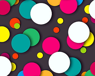 photo of black and multicolored dot digital wallpaper