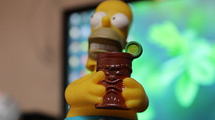 Homer Simpson plastic toy, Homer Simpson, macro HD wallpaper