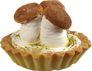 baked pastry with cream and cookies
