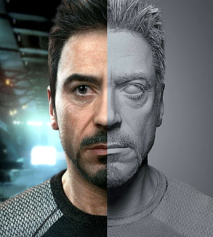 Robert Doweney jr., men, face, portrait, CGI HD wallpaper