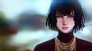 black haired female anime character digital wallpaper, fantasy art, One-Punch Man, Fubuki