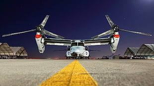 white aircraft, airplane, V-22 Osprey, aircraft, vehicle