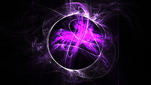 purple and white wallpaper, black, purple, circle, abstract