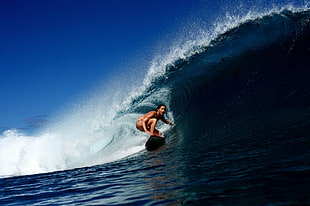 woman surfing HD wallpaper