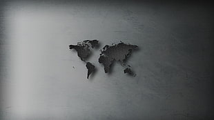digital art, minimalism, simple background, world map