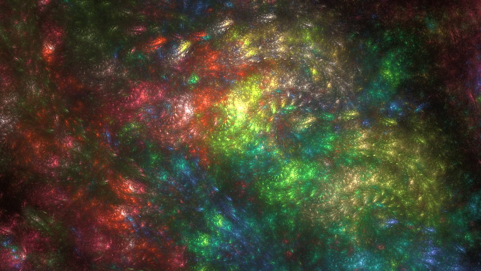 green, yellow, and red abstract painting HD wallpaper