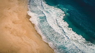 blue sea, landscape, nature, beach, sea HD wallpaper
