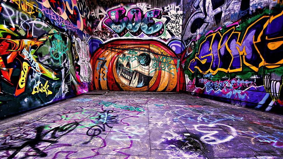 multicolored murals, graffiti HD wallpaper