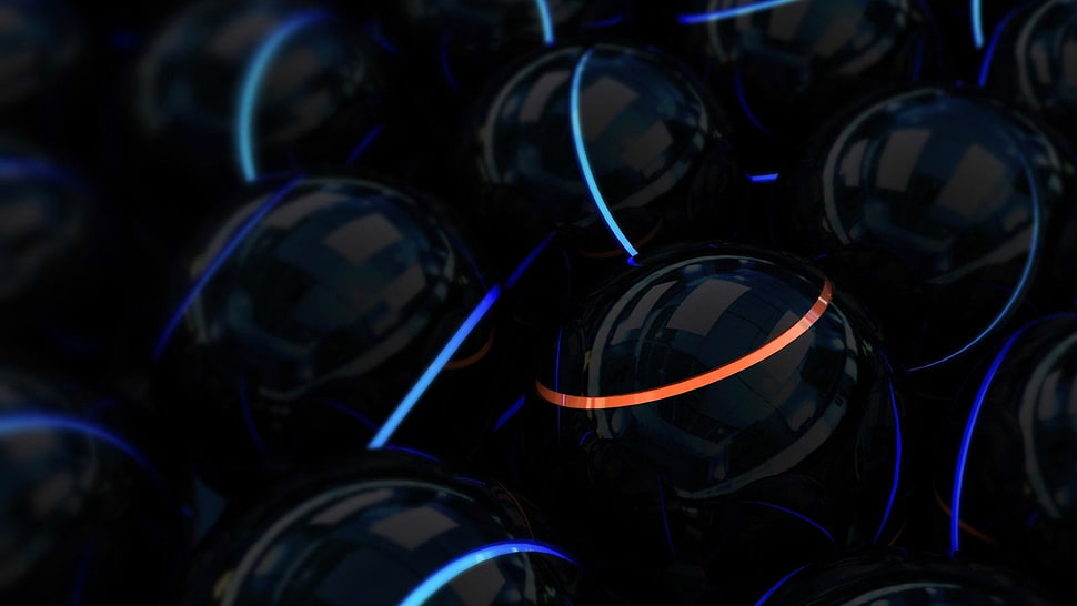 black marbles digital wallpaper HD wallpaper