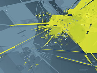 yellow and gray abstract graphics