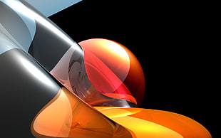 closeup photo of orange and black digital wallpaper