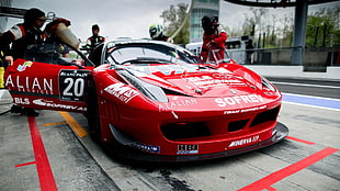 red supercar, racing, car, Ferrari, motorsports