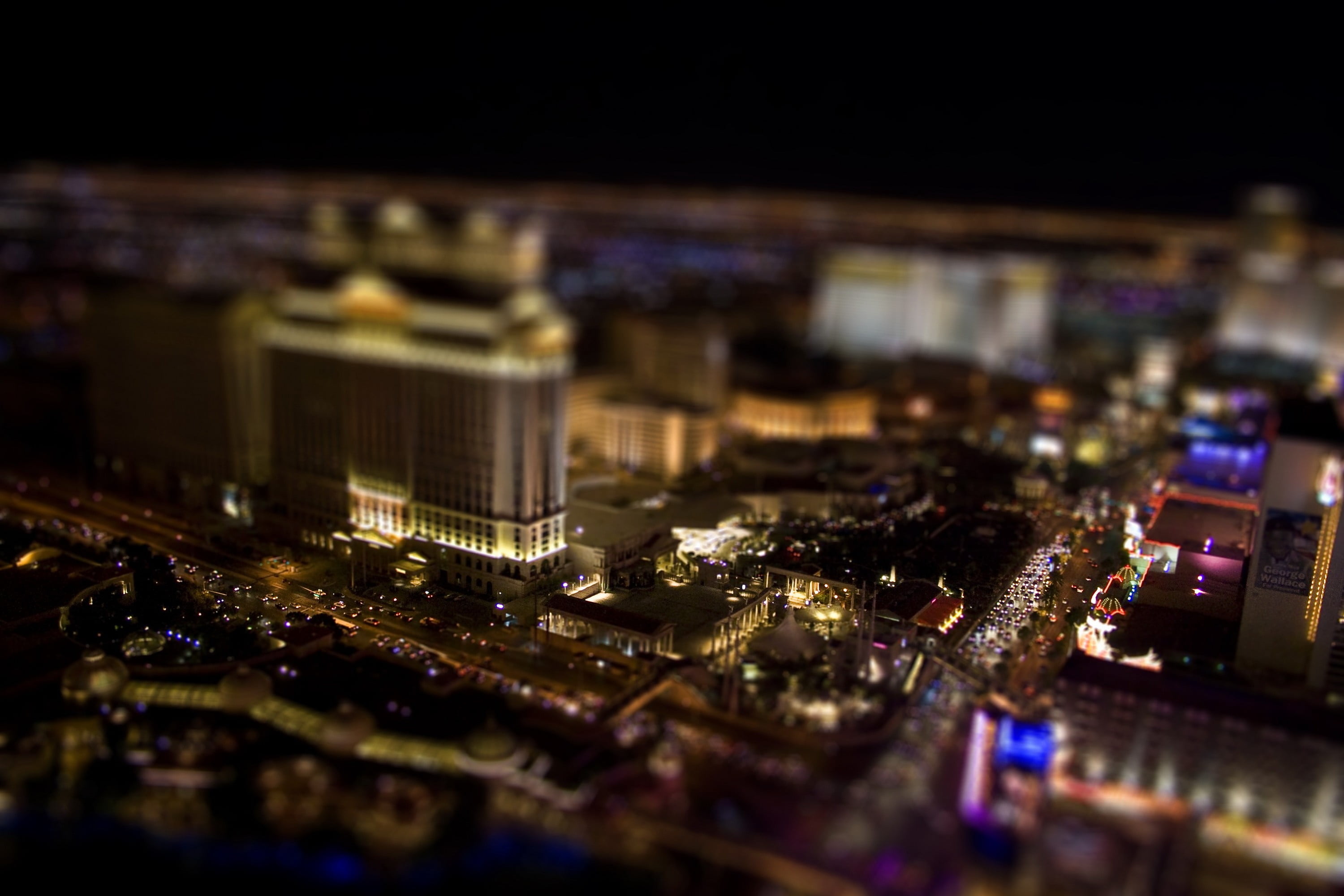 City Top view during nighttime