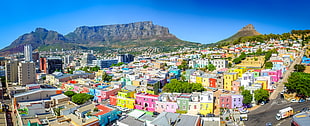 cityscape illustration, Cape Town, mountains, South Africa, Table Mountain HD wallpaper
