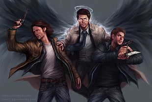 Supernatural Dean and Sam Winchester illustration HD wallpaper