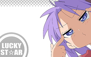 Lucky Star anime character with purple hair HD wallpaper