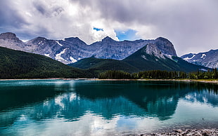 landscape photography of mountain and lake
