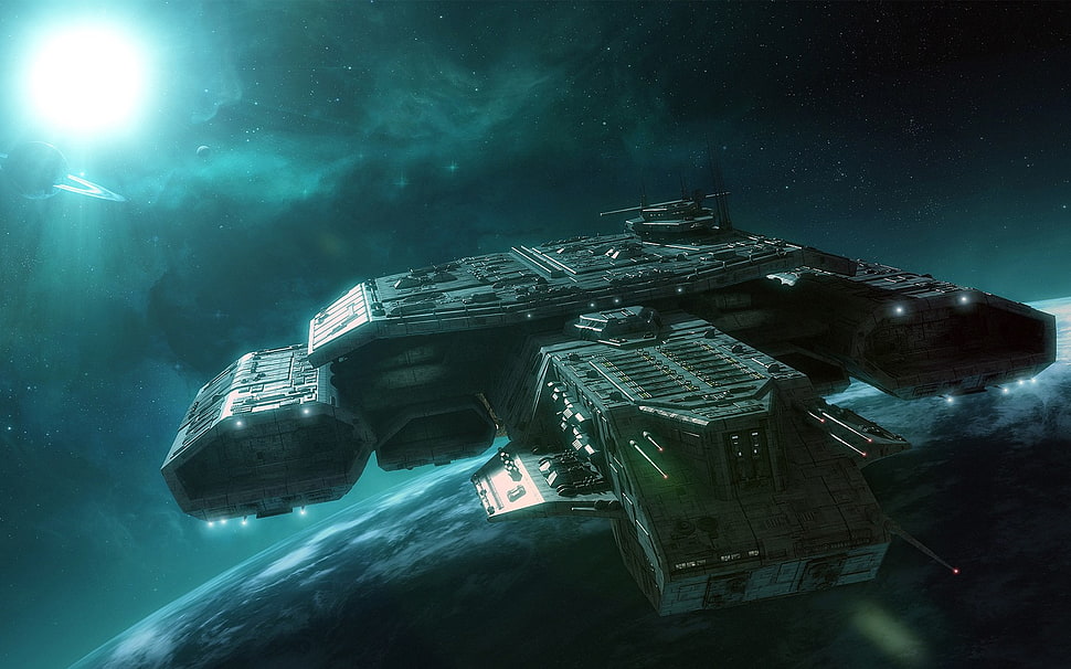 gray spaceship, Stargate HD wallpaper