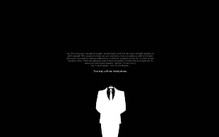 white suit poster, text, monochrome, tie, suits