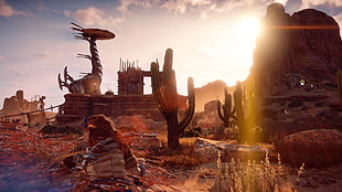 green cactus plant, Horizon: Zero Dawn, video games, PlayStation 4, science fiction