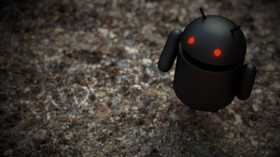 black Android figurine HD wallpaper