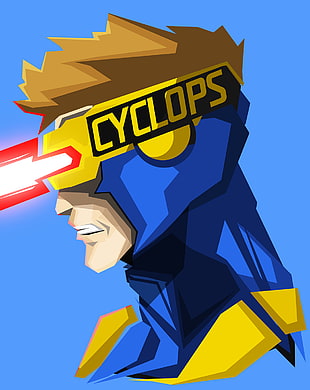 Cyclops from Marvel illustration, Cyclops, Marvel Comics, blue background HD wallpaper