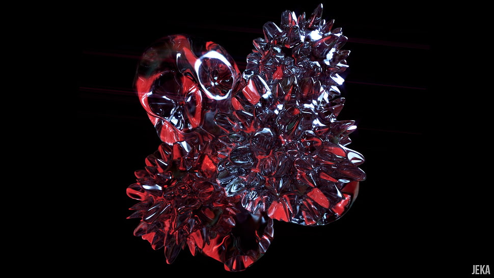 red gemstone, 3D, render, Cinema 4D, Blender HD wallpaper