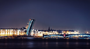 London cityscape, cityscape, bridge, river, lights