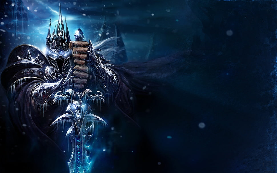 man in silver armor and holding sword digital HD wallpaper