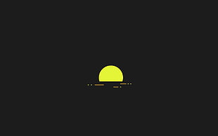 yellow moon wallpaper, Sun, sunset, minimalism, digital art