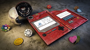 red portable game console