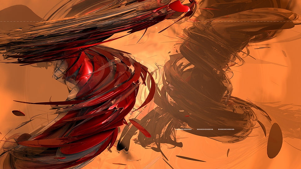 brow, red and yellow abstract painting HD wallpaper