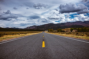 gray road, Road, Marking, Distance HD wallpaper