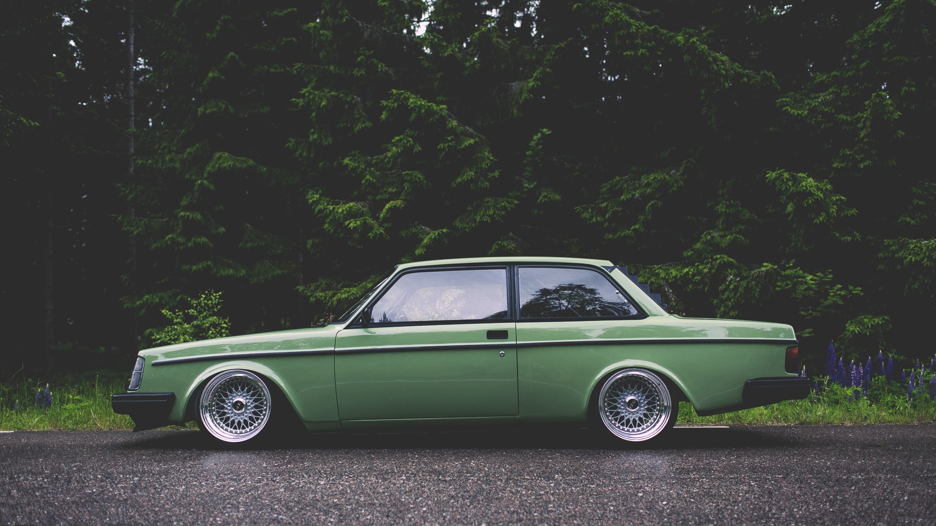 classic green coupe, Volvo, Volvo 240