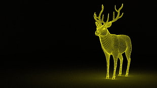 yellow and red Deer digital wallpaper