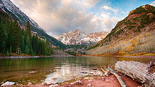 body of water, trees, mountains, lake, landscape