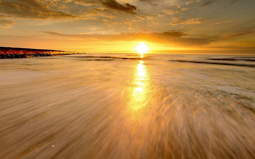 sunset scenery HD wallpaper