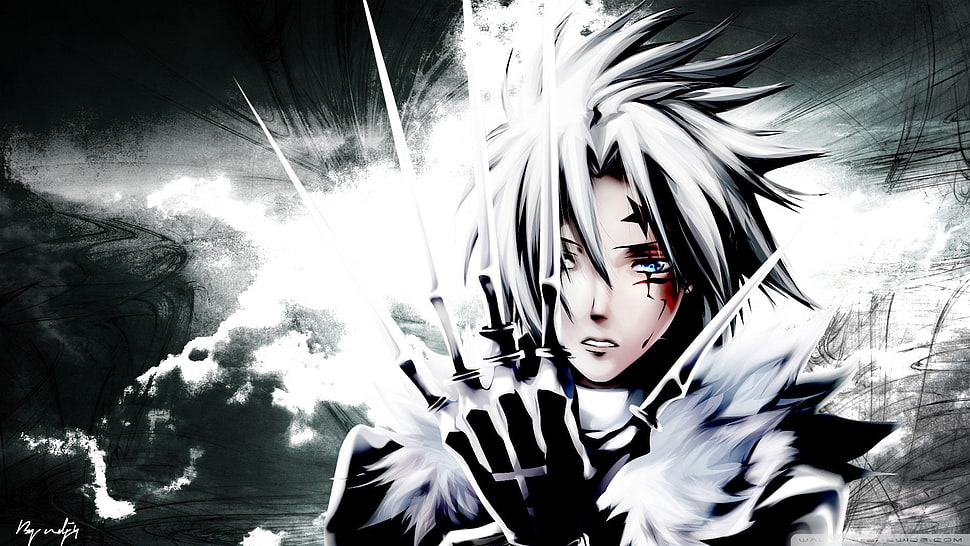 man with claw anime illustration, D.Gray-man, anime, Allen Walker HD wallpaper