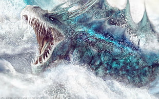 sea dragon wallpaper, fantasy art, sea monsters HD wallpaper