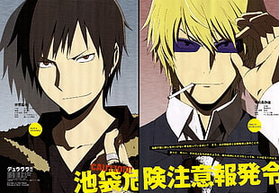two male anime characters digital wallpaper, Durarara!!, Heiwajima Shizuo, Orihara Izaya, anime