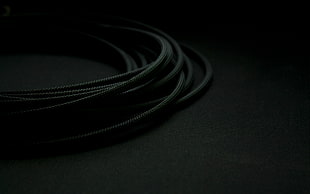 black coated cable, wires, simple